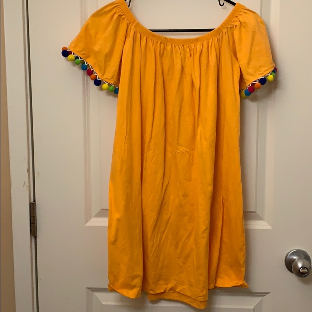 Orange tunic with Pom Pom